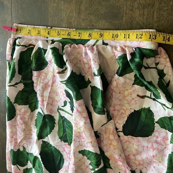 New Green Floral Print Beach Long Maxi Skirt Resort Casual Romantic Ruffle Top - Picture 14 of 16